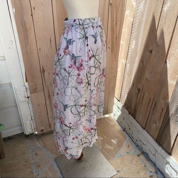 French connection silk Eden of Zola printed midi skirt size small - Picture 12 of 13